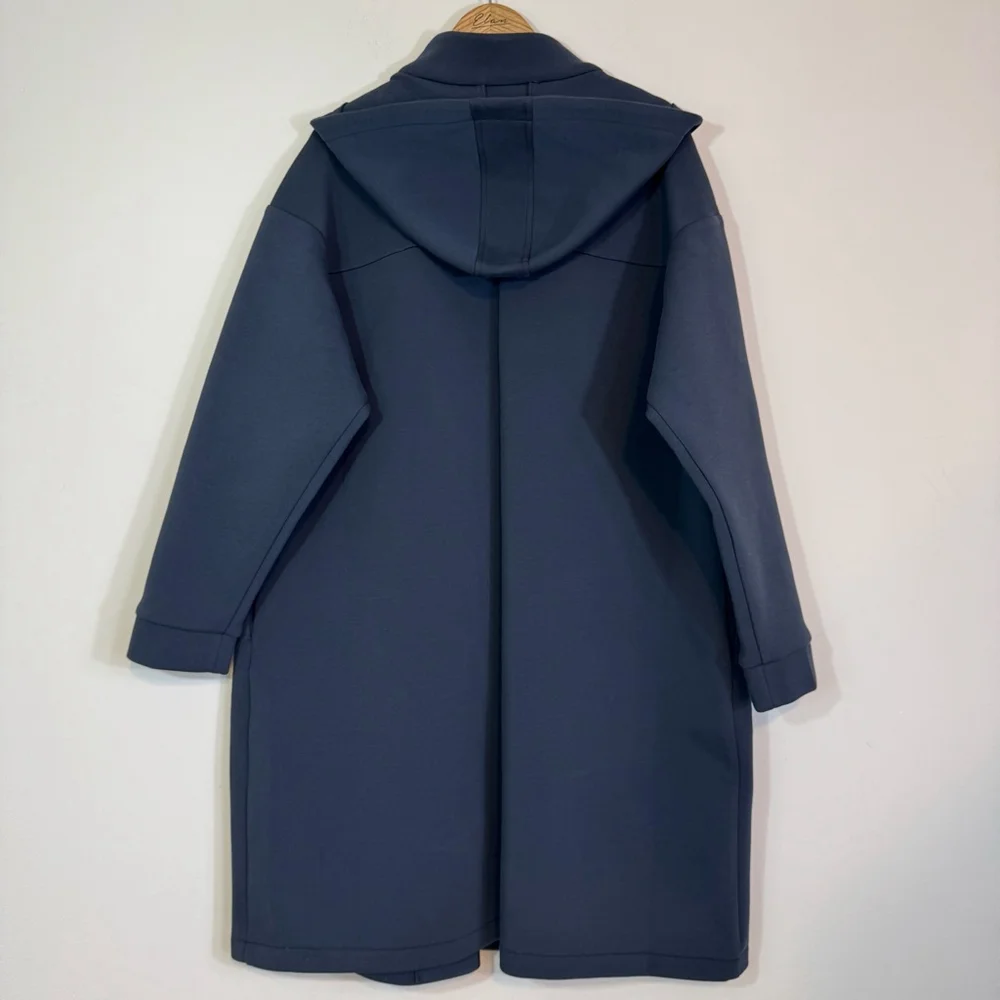 LANE BRYANT Scuba Long Jacket Navy Blue Hooded Coat NWT Size 18/20 MSRP $139 - Picture 7 of 8